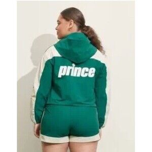 Prince Pickleball Jacket Windbreaker Hooded Cropped Women’s Size XXL Green
